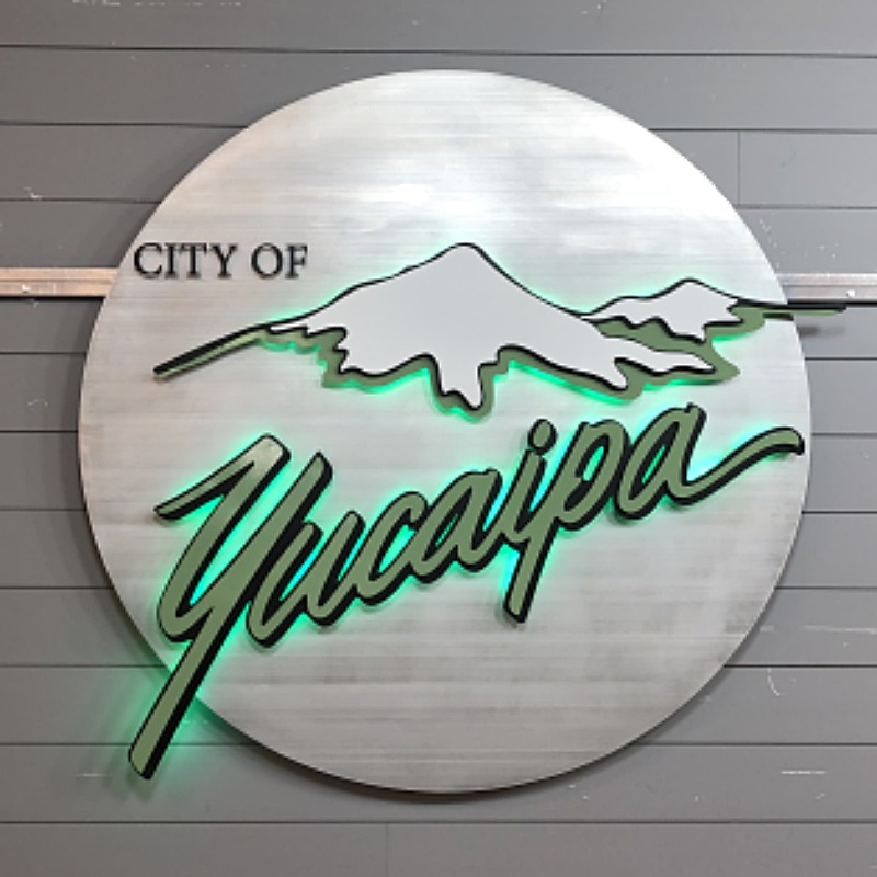 City of Yucaipa multi layer lobby sign