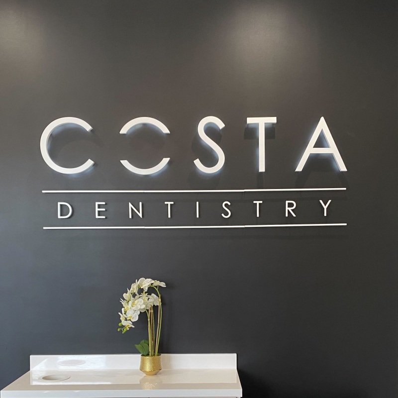 Costa Dentistry custom lobby sign