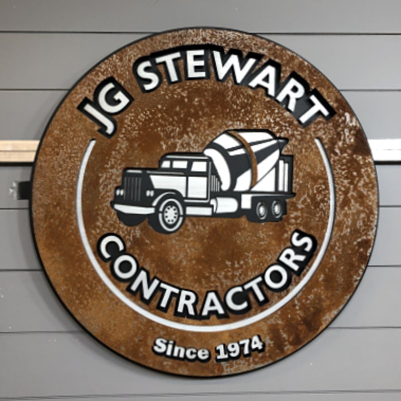 J.G. Stewart Contractors, Inc. - Multi Layer custom rustic metal sign