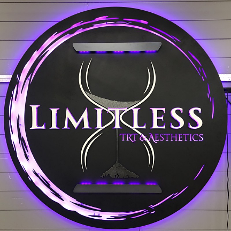 Limitless TRT & Aesthetics multi layer 3d sign