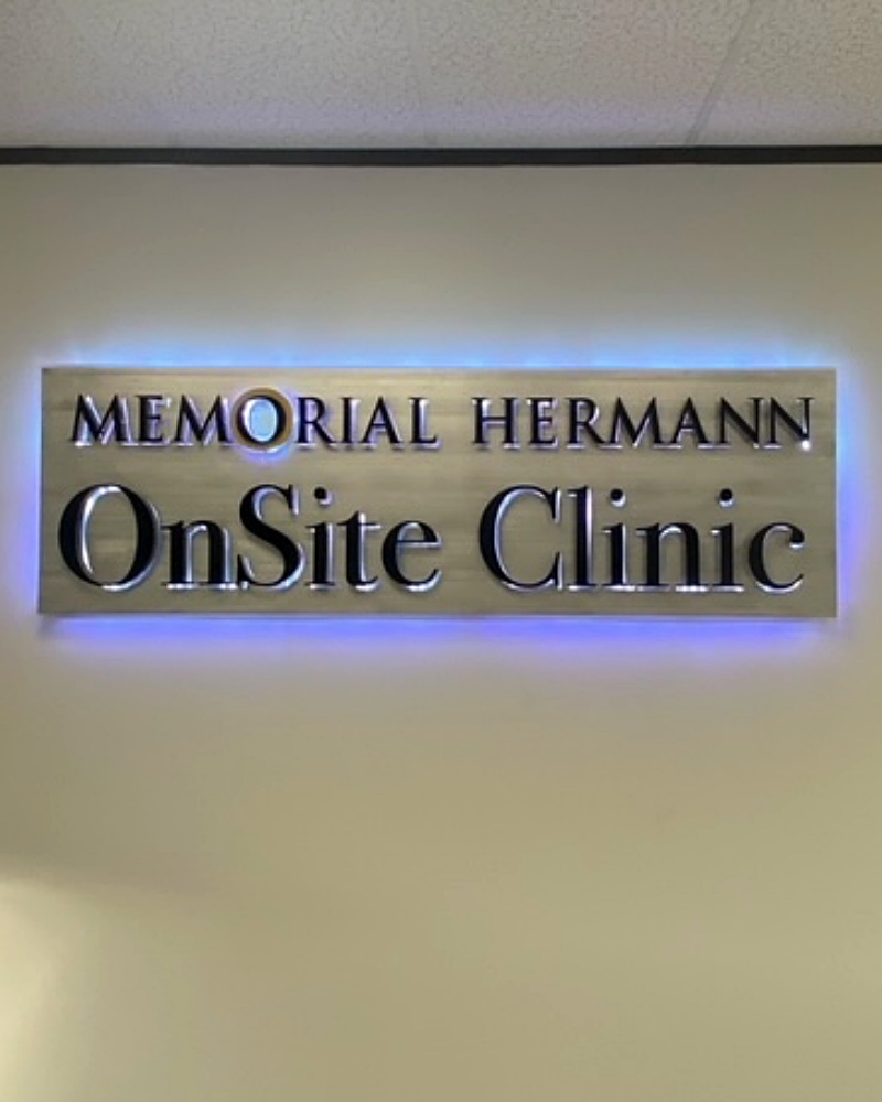 Memorial Hermann OnSite Clinic custom hospital sign