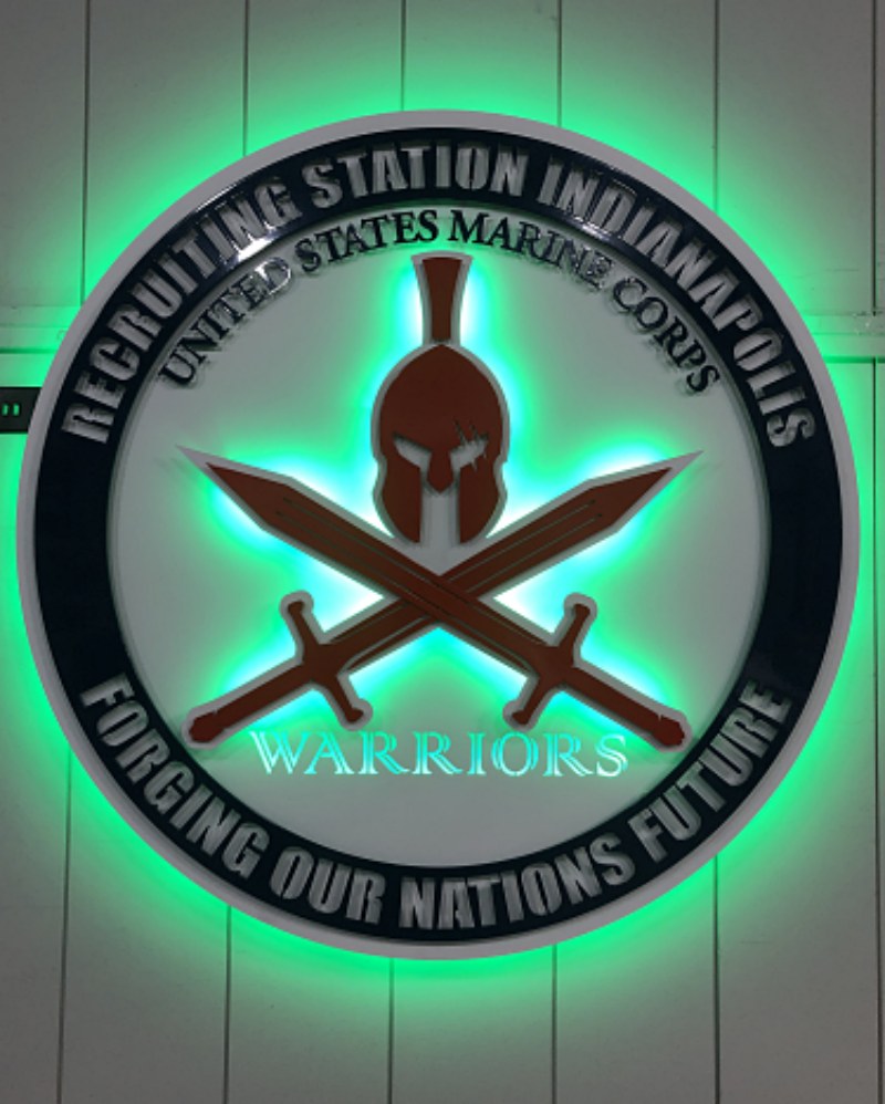Recruiting Station Indianapolis single layer custom military sign