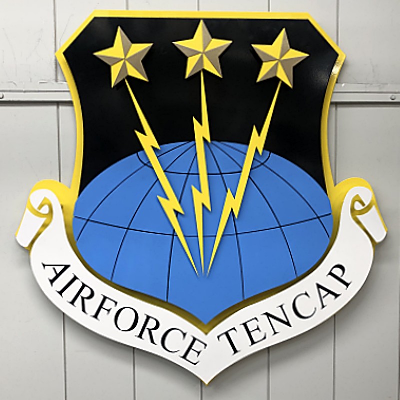 TENCAP USAF Shield multi layer unlit custom military sign