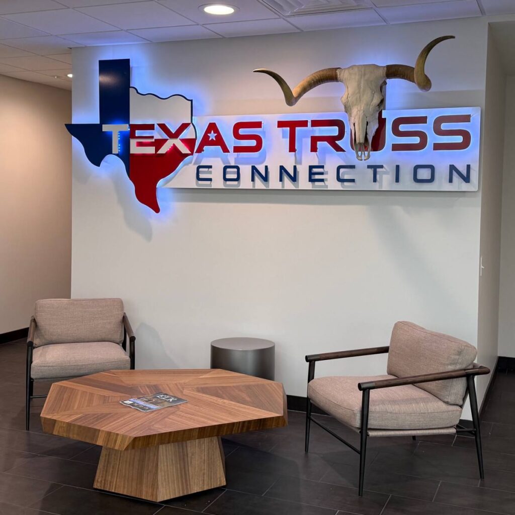 Texas Trust indoor custom metal sign
