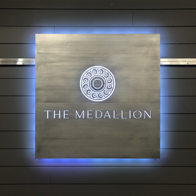 The Medallion single layer aluminum sign