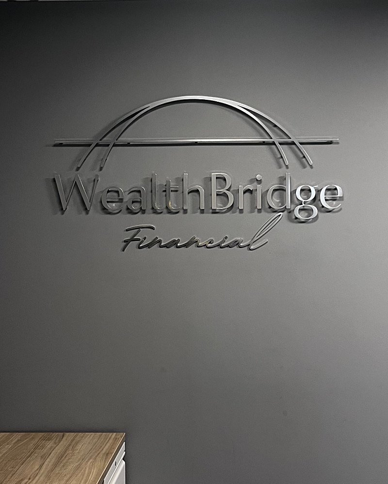 Wealth Bridge Financial custom stainless steel sign