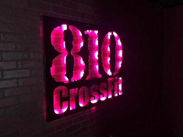 a custom neon sign created and designed for 810 CrossFit