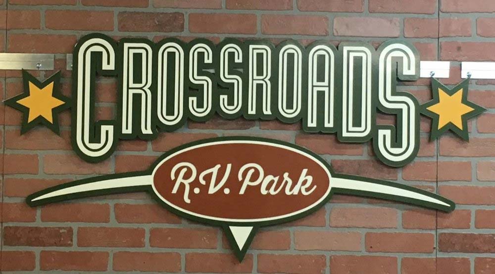 Crossroads RV Park sign