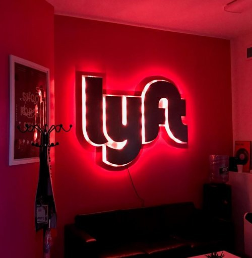 custom Lyft sign designed for a living room