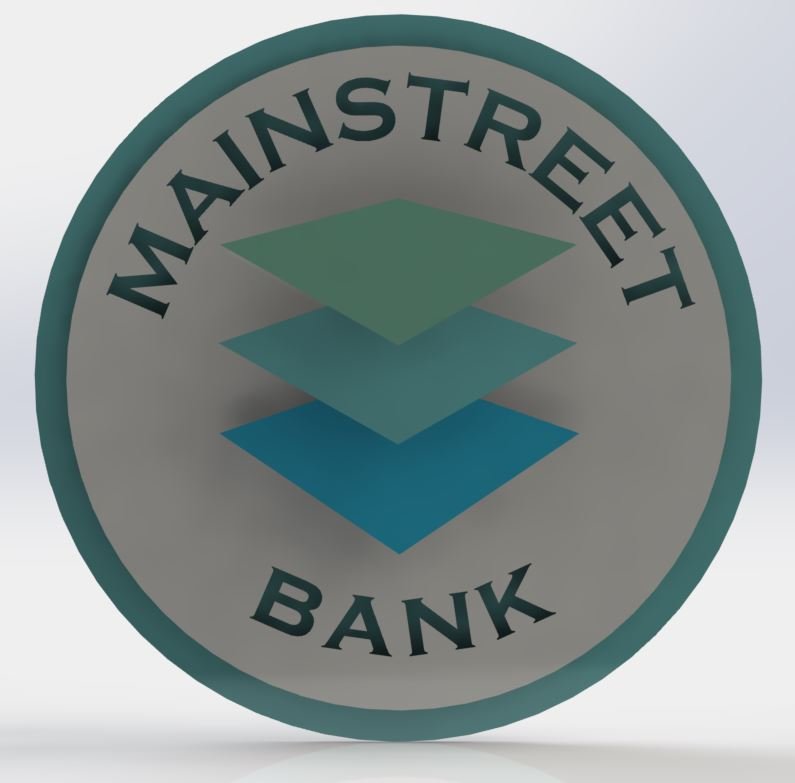 3d mockup of the mainstreet bank sign