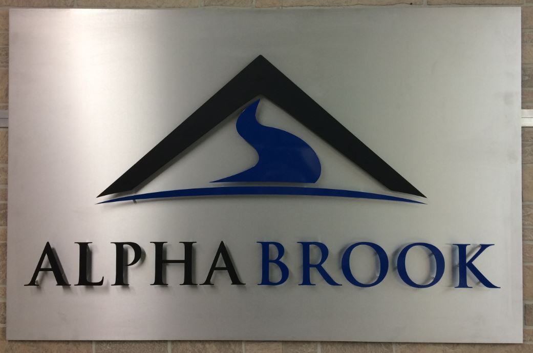 Alpha Brook Aluminum Sign