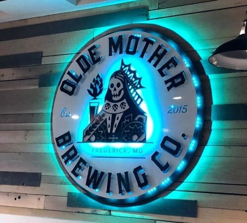 Olde Mother Brewing Logo Sign for a lobby