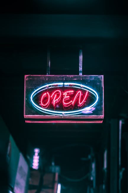 a custom neon blade sign that reads 