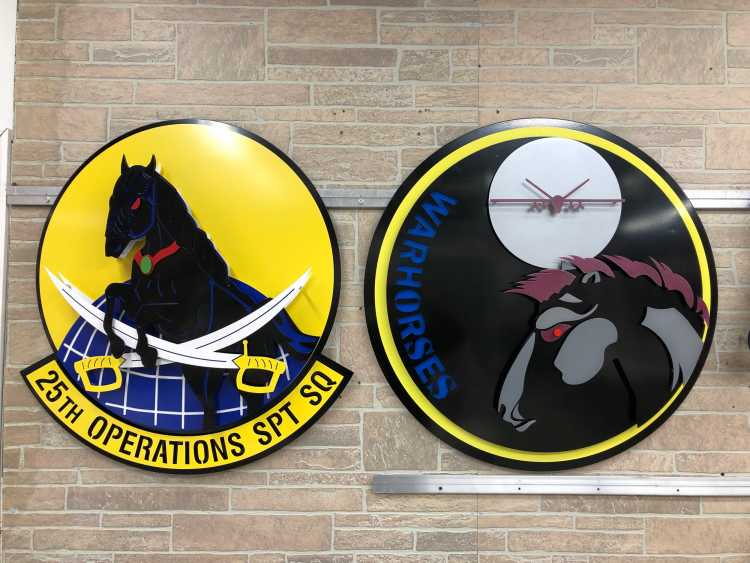 custom metal signs for the 25th operations spt sq warhorses