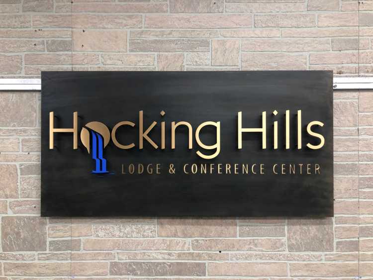 custom sign for the hocking hills lodge and conference center