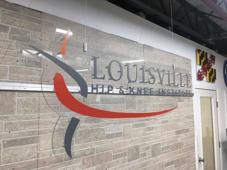 custom louisville hip and knee institute against acrylic