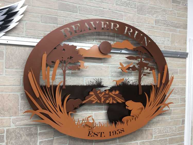 custom 3d sign for the beaver run made in copper and bronze finish