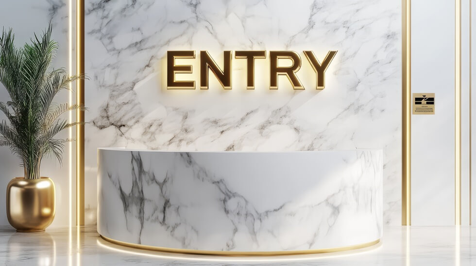 elegant marble entryway reception