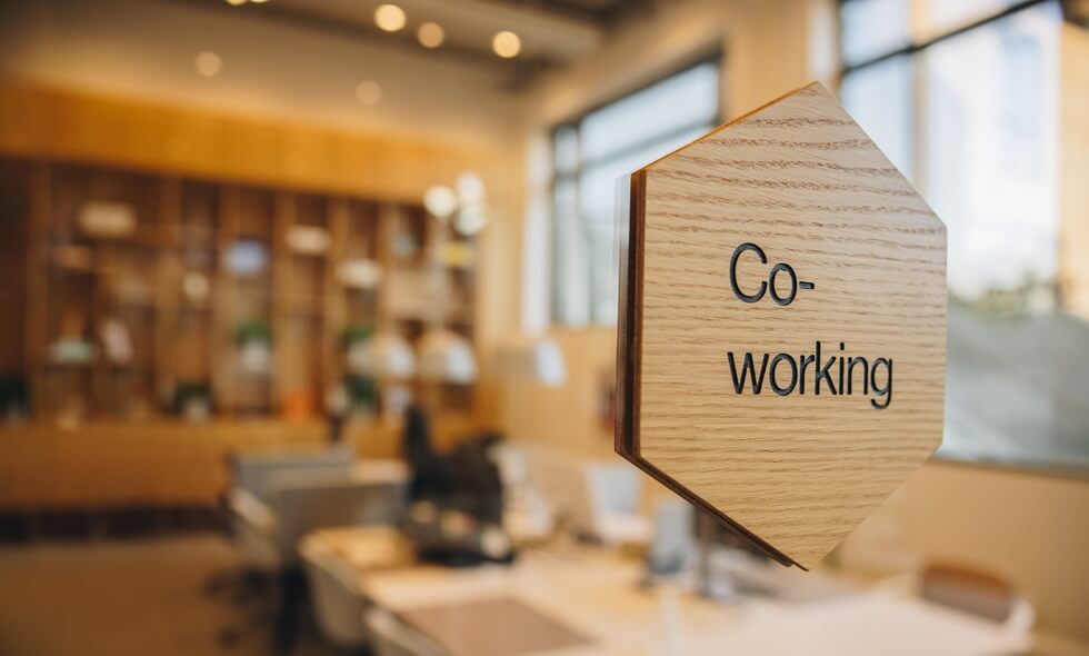 Co-working office space sign board