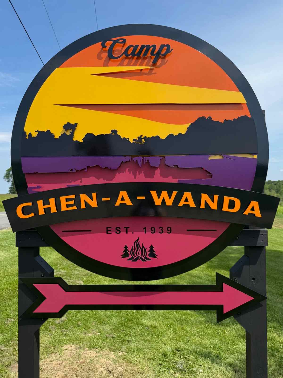 Camp Chen-a-Wanda laser engraving sign