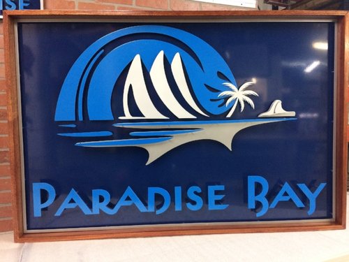 Custom business signage Paradise Bay Resort