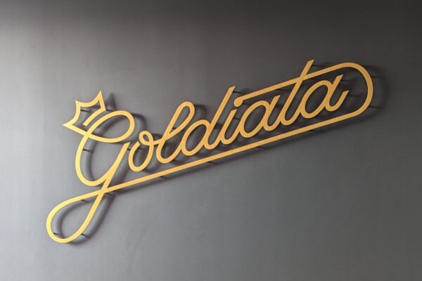 Goldiata custom office lobby sign