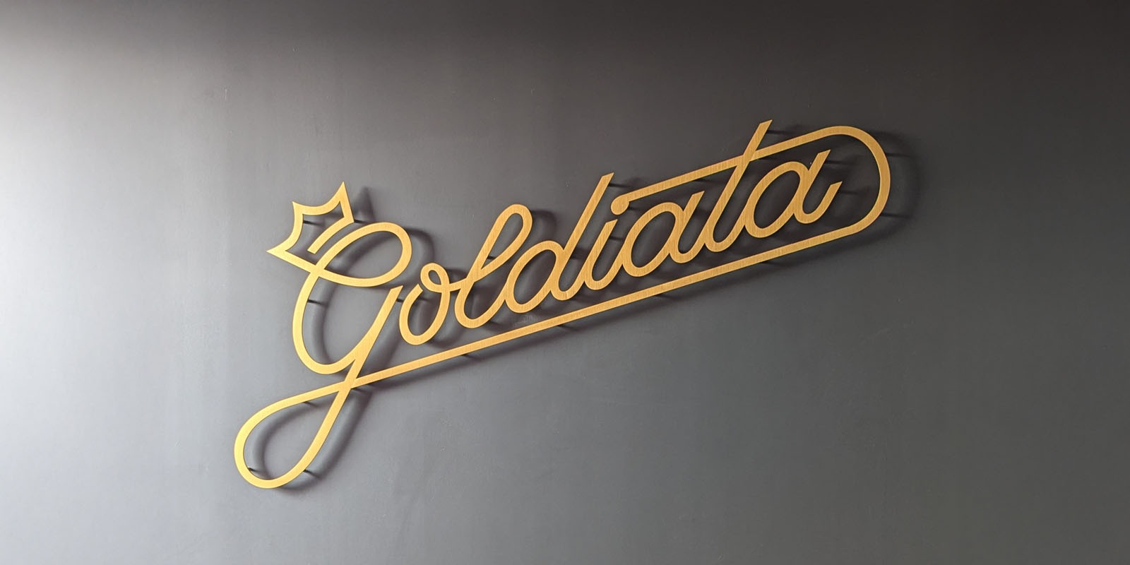 Goldiata custom office lobby sign
