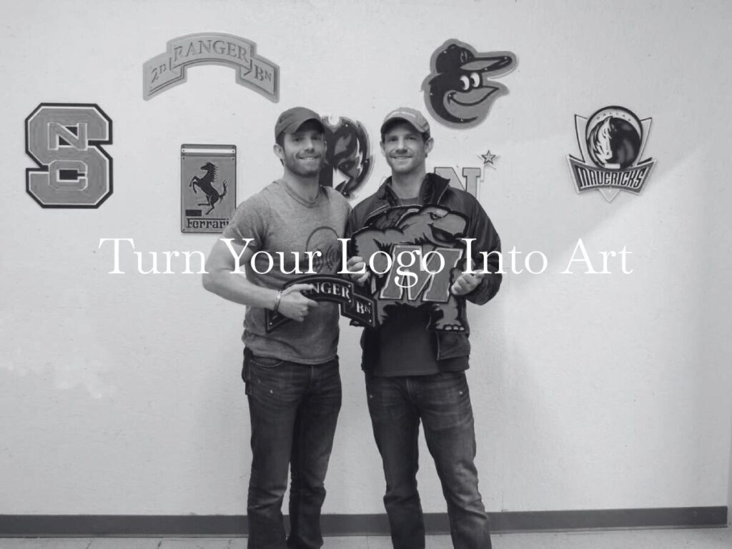 Luke Markey & Neil Markey Holding Custom Logo Signs