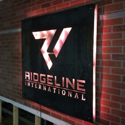 Aged Coreten Steel with LED Backlighting