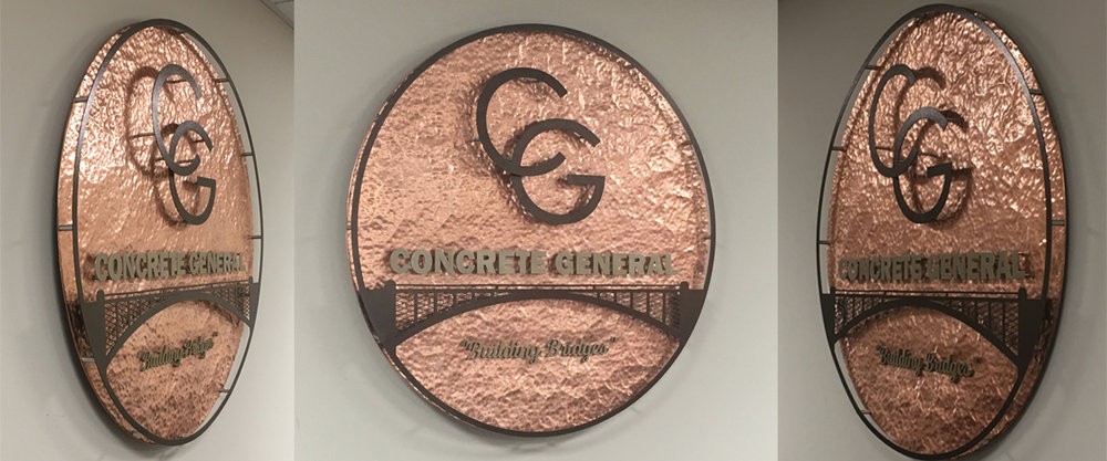 Custom Corporate Metal Sign for Concrete General