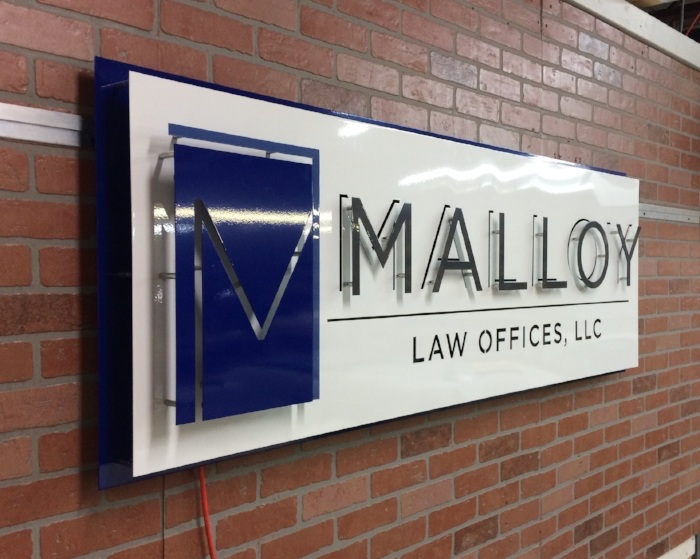 Custom Metal Sign Layered Powder Coated Metal