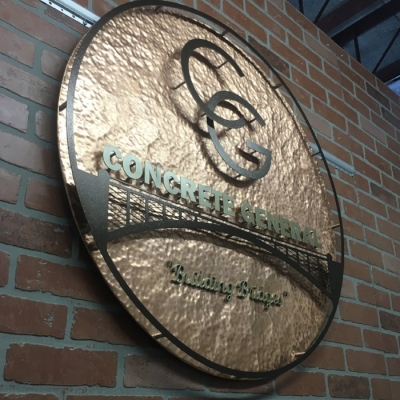 Custom Metal Sign Concrete General Left-Low