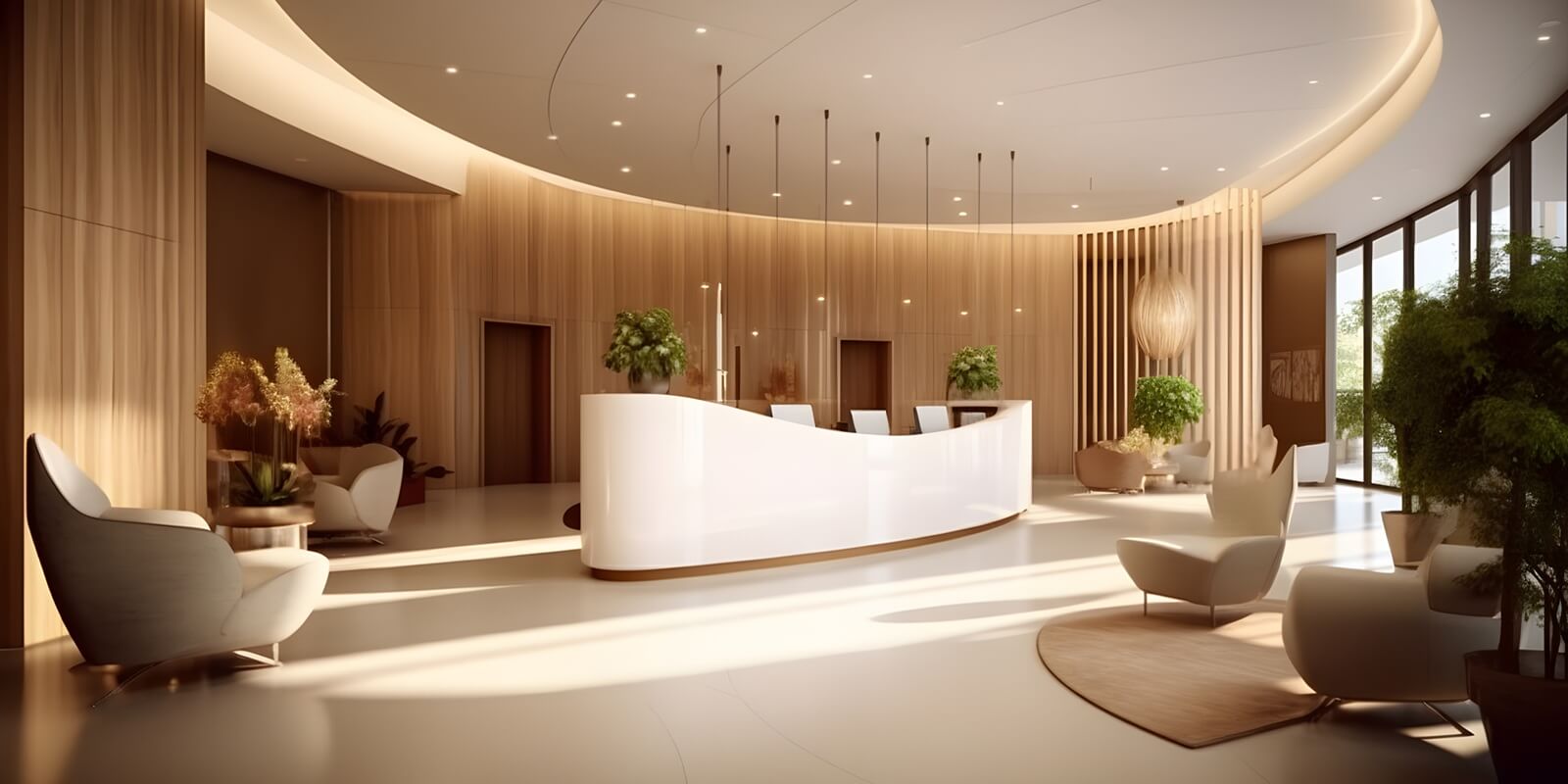 modern reception area lobby area interior design